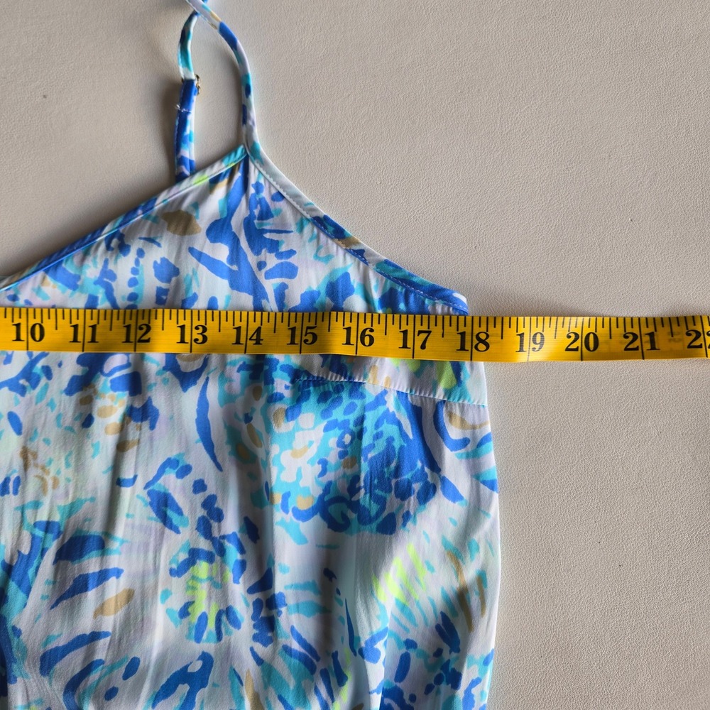 Lilly Pulitzer Deanna Blue Tropical Print Romper S Resort Preppy Coastal Summer - Picture 7 of 10